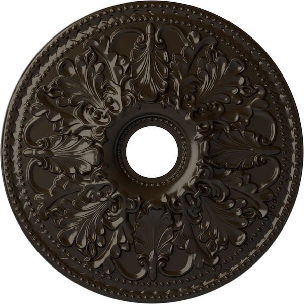 Ekena Millwork Ashley Ceiling Medallion (Fits Canopies up to 4 3/4"), 23 7/8"OD x 4"ID x 2 1/8"P, Stone Hearth CM23ASSHF - main